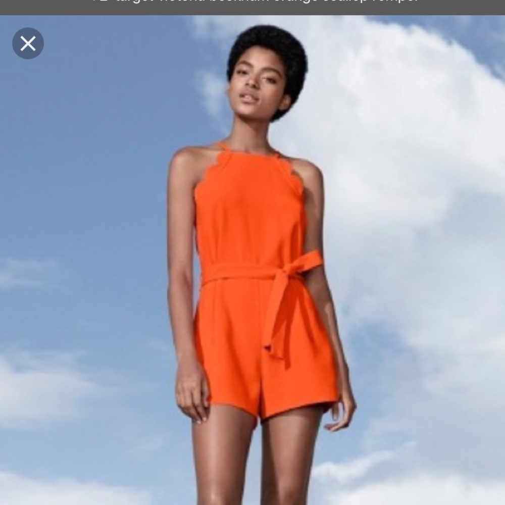 Target Victoria Beckham orange romper, size XS